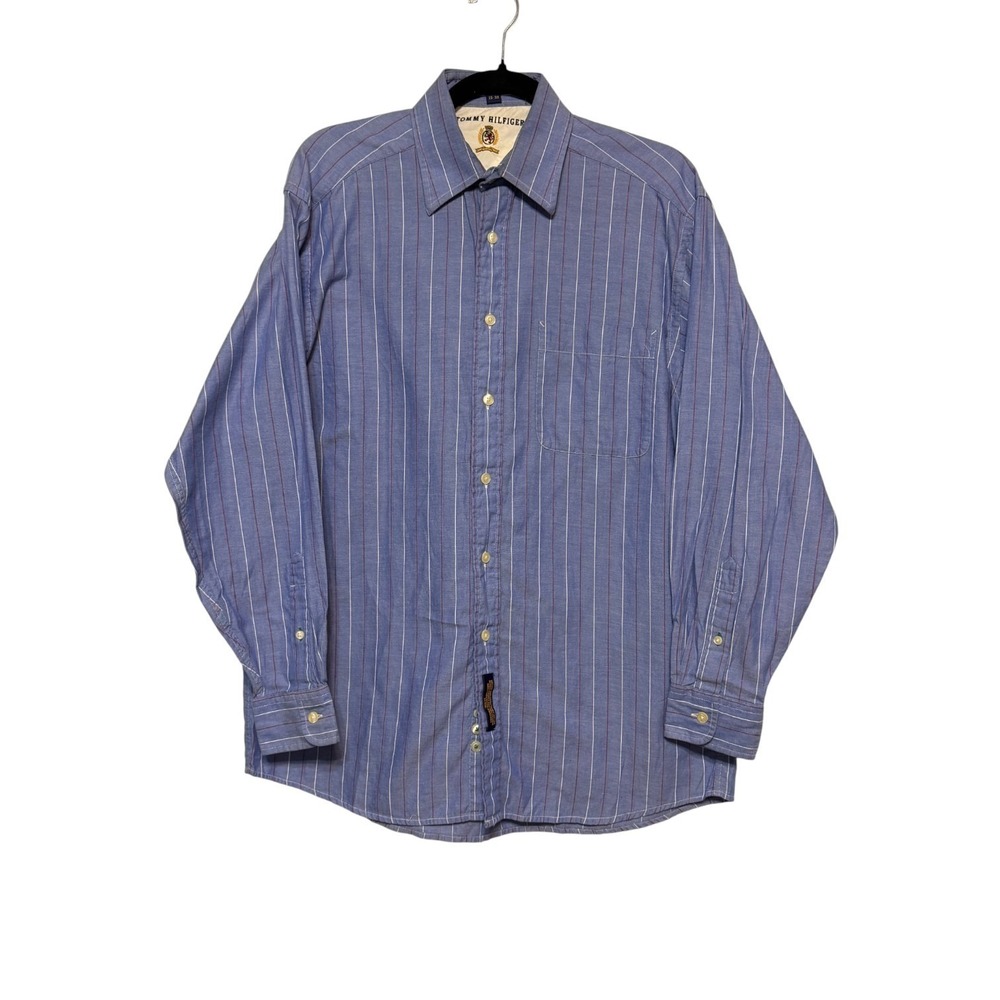 Vintage Y2K Tommy Hilfiger Preppy Button Down‎ Shirt Mens 15-33 Heritage 90s
